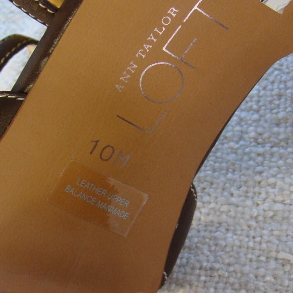 Ann Taylor Brown Rattan Open Toe platform sandals, Size 10 - Picture 6 of 9